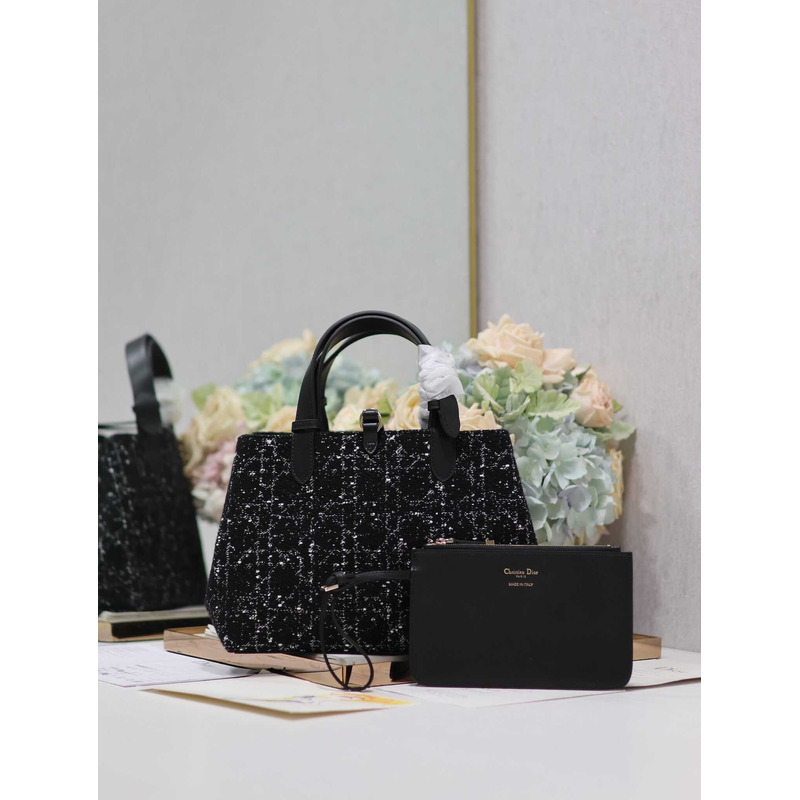 D*or small toujours bag black cannage tweed