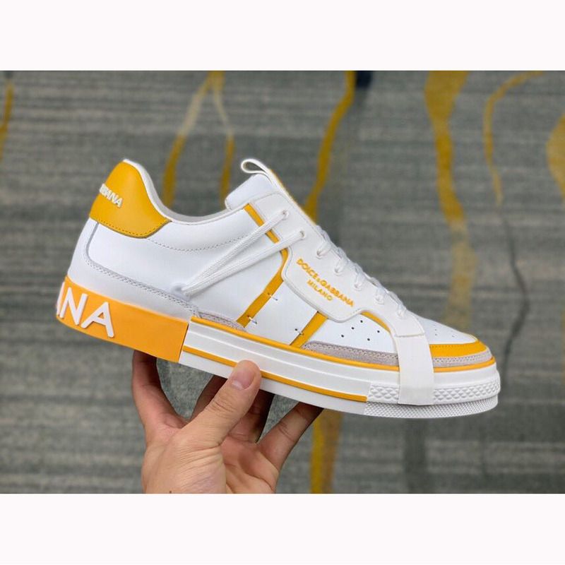 Dolce & Gabbana Calfskin 2Zero custom sneakers in yellow