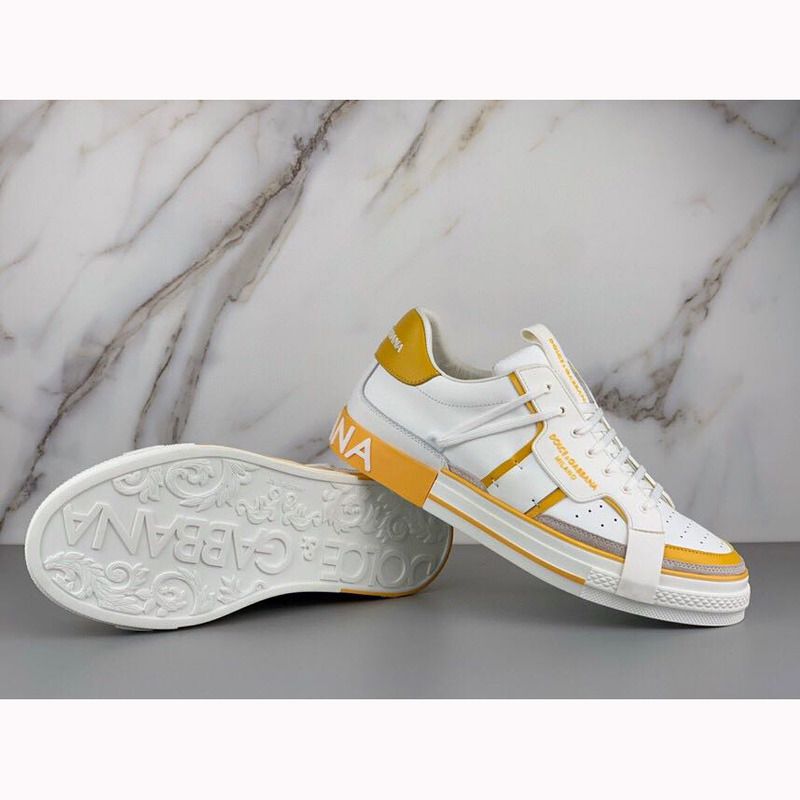 Dolce & Gabbana Calfskin 2Zero custom sneakers in yellow
