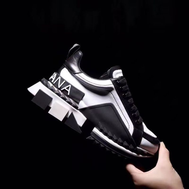 dolce & gabbana S*per king two color leather sneakers