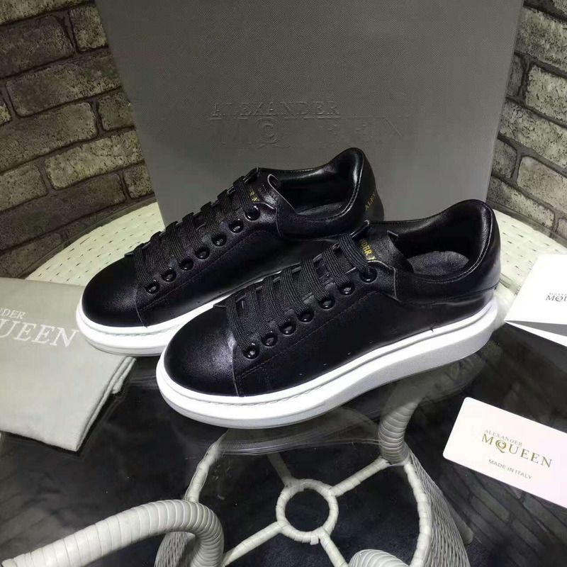 Alexander McQueen Black Leather Sneakers