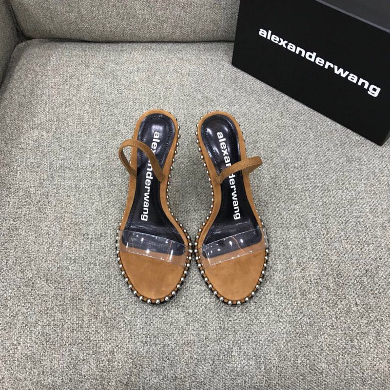 Alexander Wang Nova Satin Crystal Sandal in Khaki