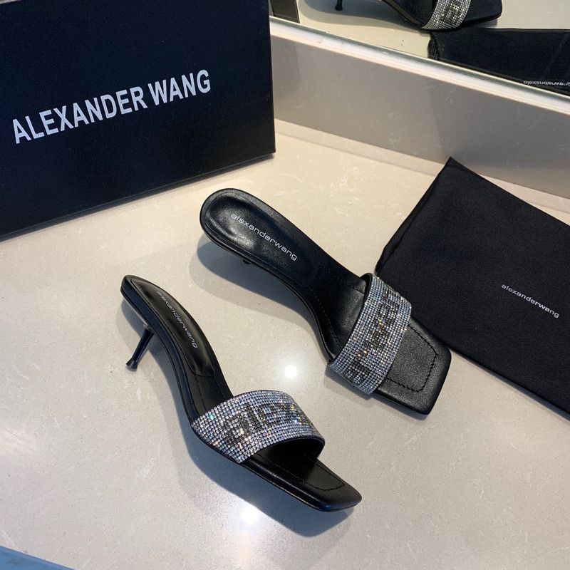 Alexander Wang Black Jessie Crystal Heeled Sandals