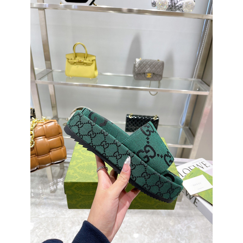 g*u*i angelina gg S*p*e platform slide green