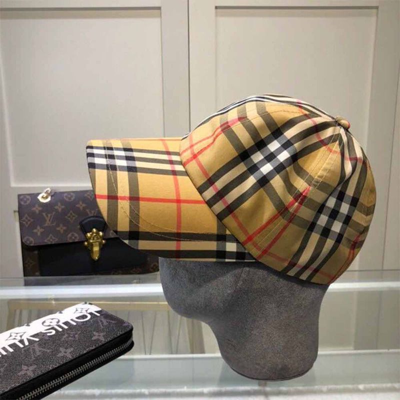 B**rry vintage check baseball cap in antique yellow