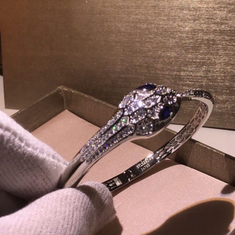b*l*ai serpenti Di*m*nd snake head cuff bracelet