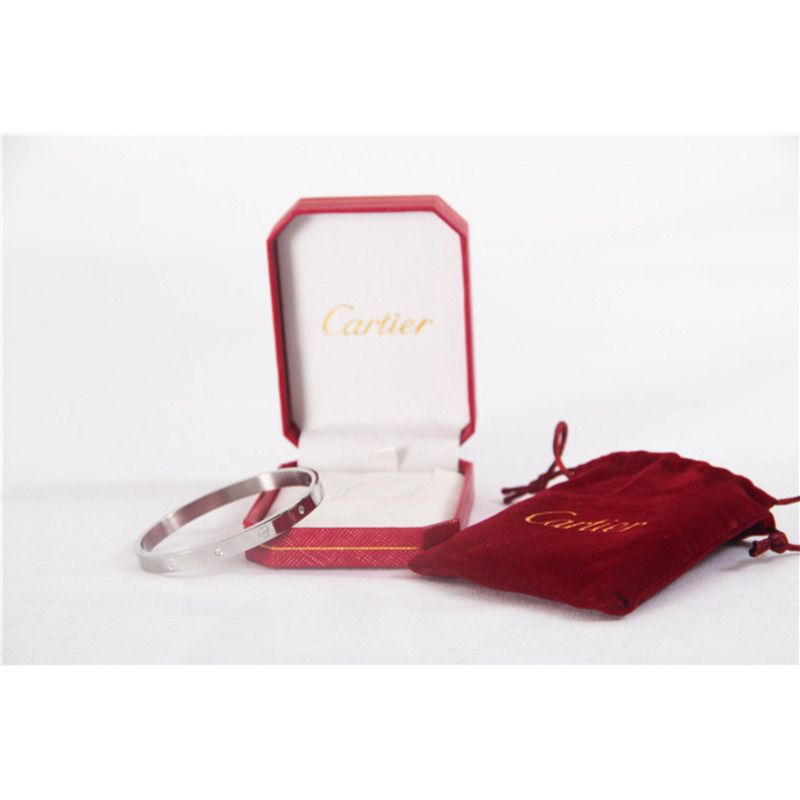 cartier love 6 Di*m*nd bangle silver bracelet