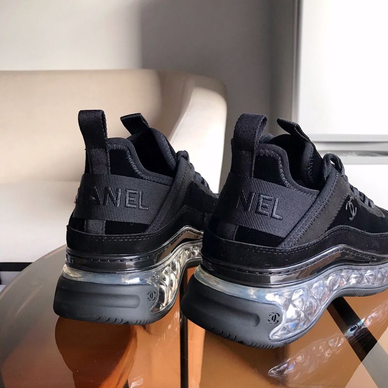 Ch*el velvet calfskin & mixed fibers sneaker