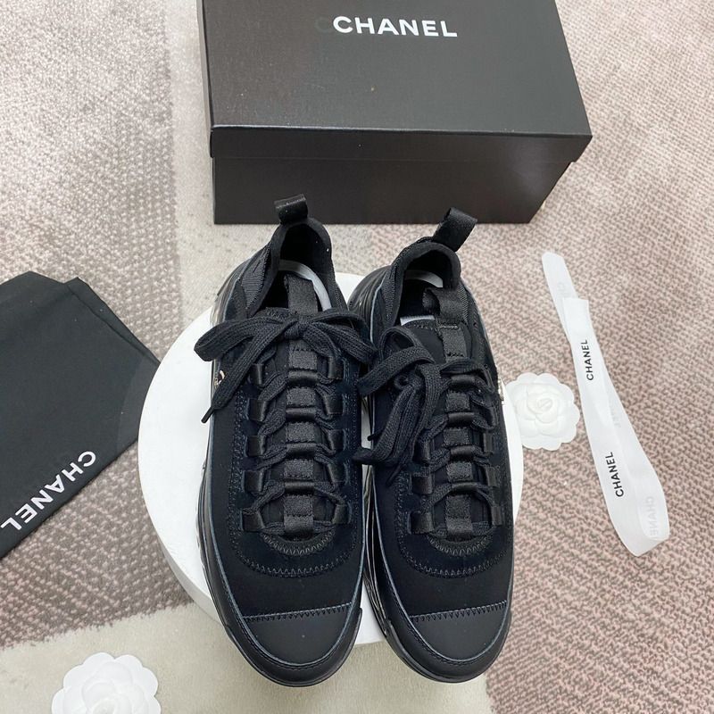 Ch*el velvet calfskin & mixed fibers sneaker