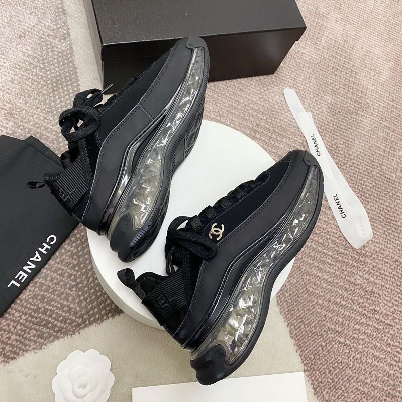 Ch*el velvet calfskin & mixed fibers sneaker