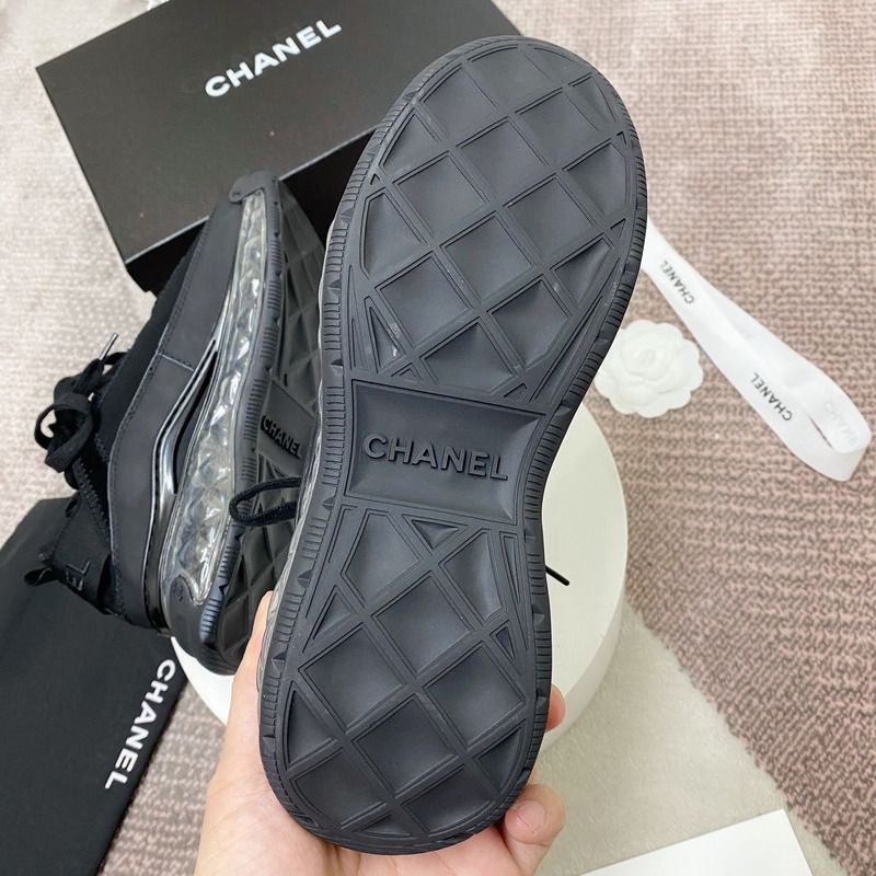 Ch*el velvet calfskin & mixed fibers sneaker