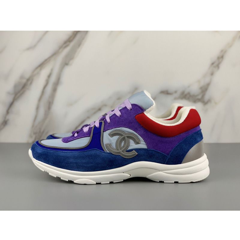 Ch*el sneakers suede nylon reflective