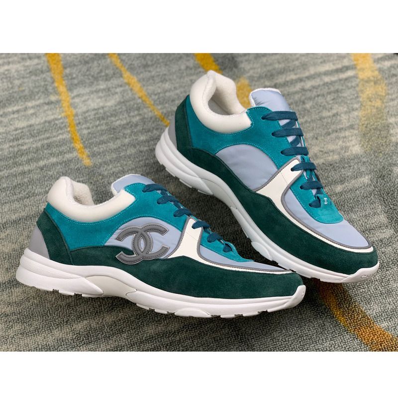 Ch*el sneakers suede nylon reflective