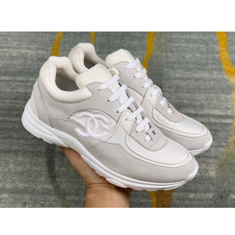 Ch*el sneakers suede nylon reflective