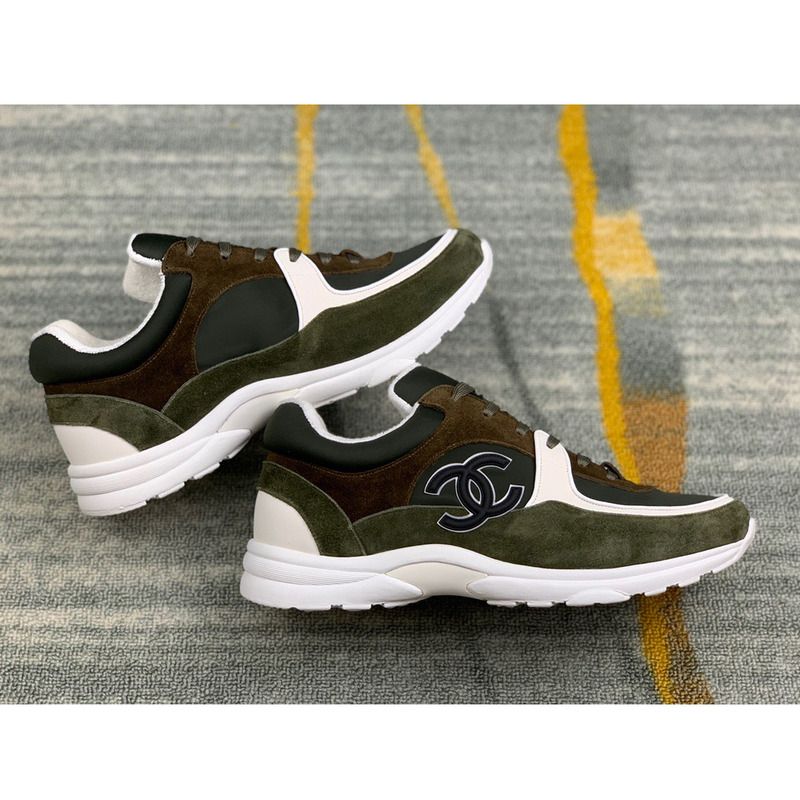 Ch*el sneakers suede nylon reflective