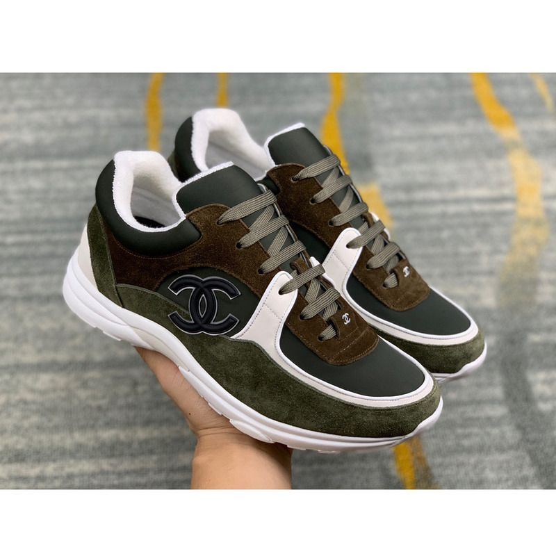 Ch*el sneakers suede nylon reflective