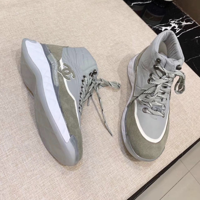 Ch*el fabric sneakers in grey