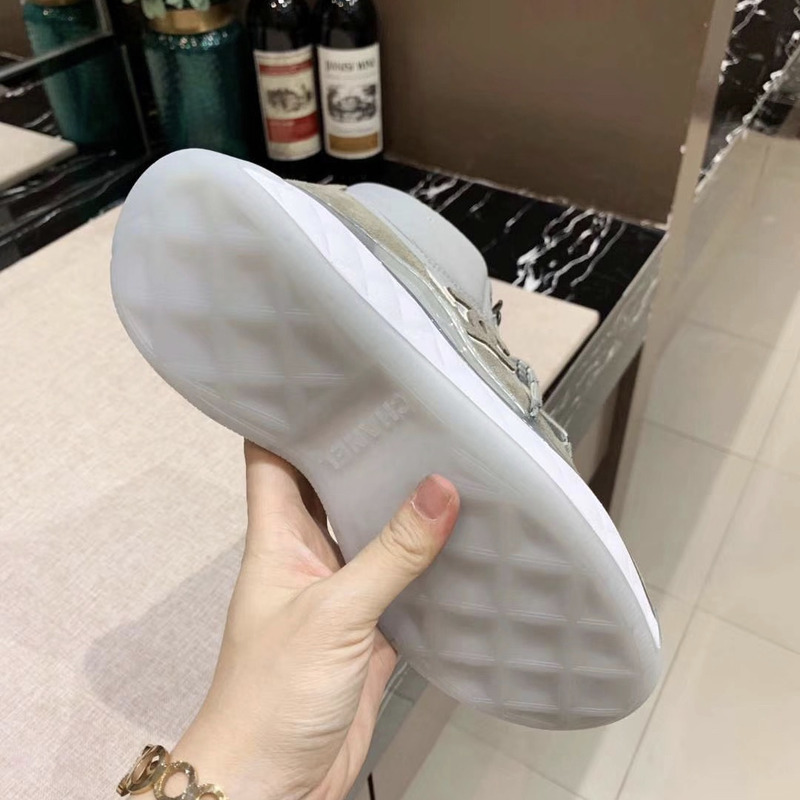 Ch*el fabric sneakers in grey