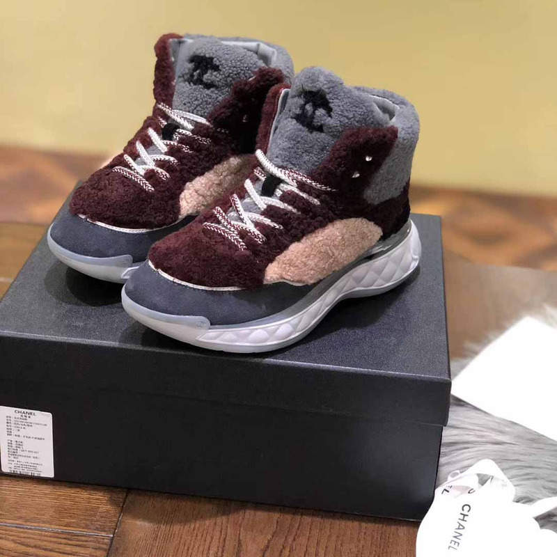 Ch*el suede high top sneakers in grey