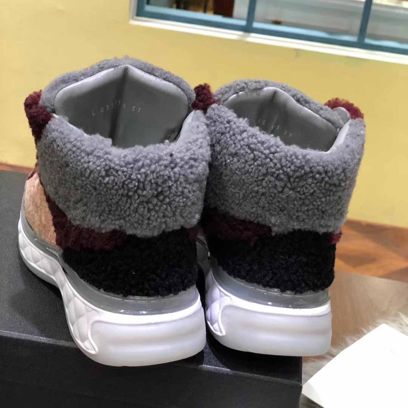 Ch*el suede high top sneakers in grey