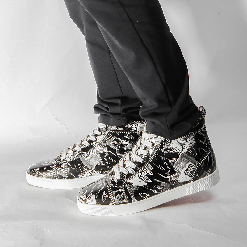 ch**an louboutin S*per perfect flat leather sneakers(black)