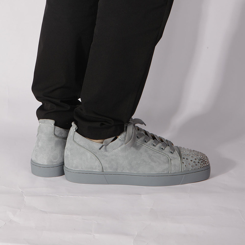 ch**an louboutin S*per perfect l**is junior degra flat strass sneaker in squale