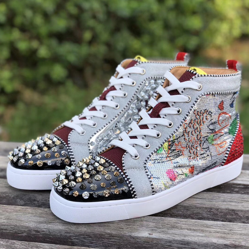 [made  to order] ch**an louboutin S*per perfect no limit f18 sliver loubitag paillette sneaker