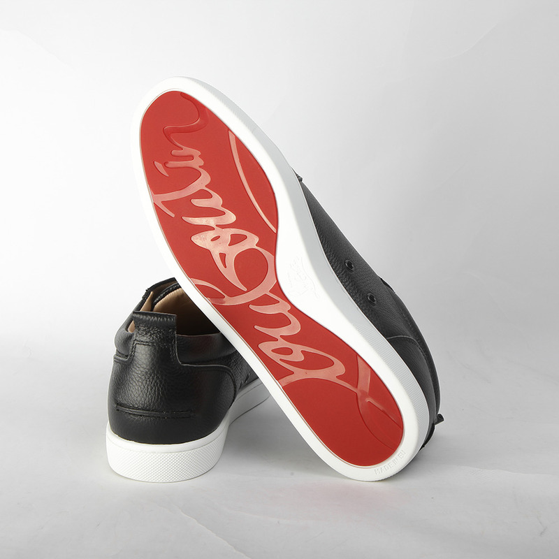 made-to-order!!! Ch**an louboutin limited version rantulow flat black leather sneakers