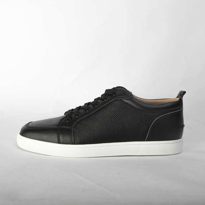 made-to-order!!! Ch**an louboutin limited version rantulow flat black leather sneakers