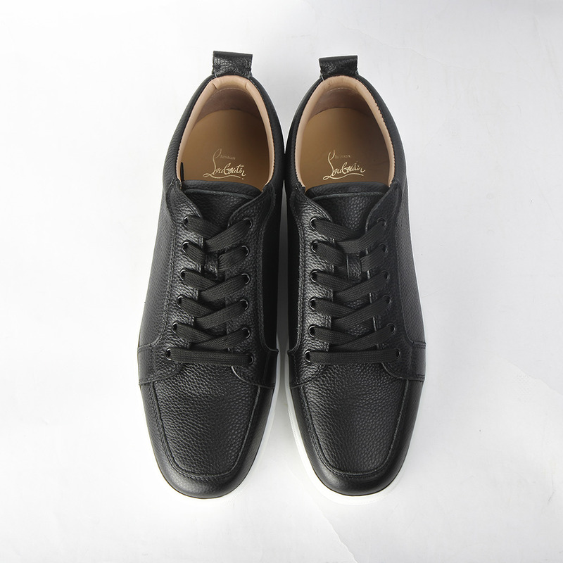 made-to-order!!! Ch**an louboutin limited version rantulow flat black leather sneakers