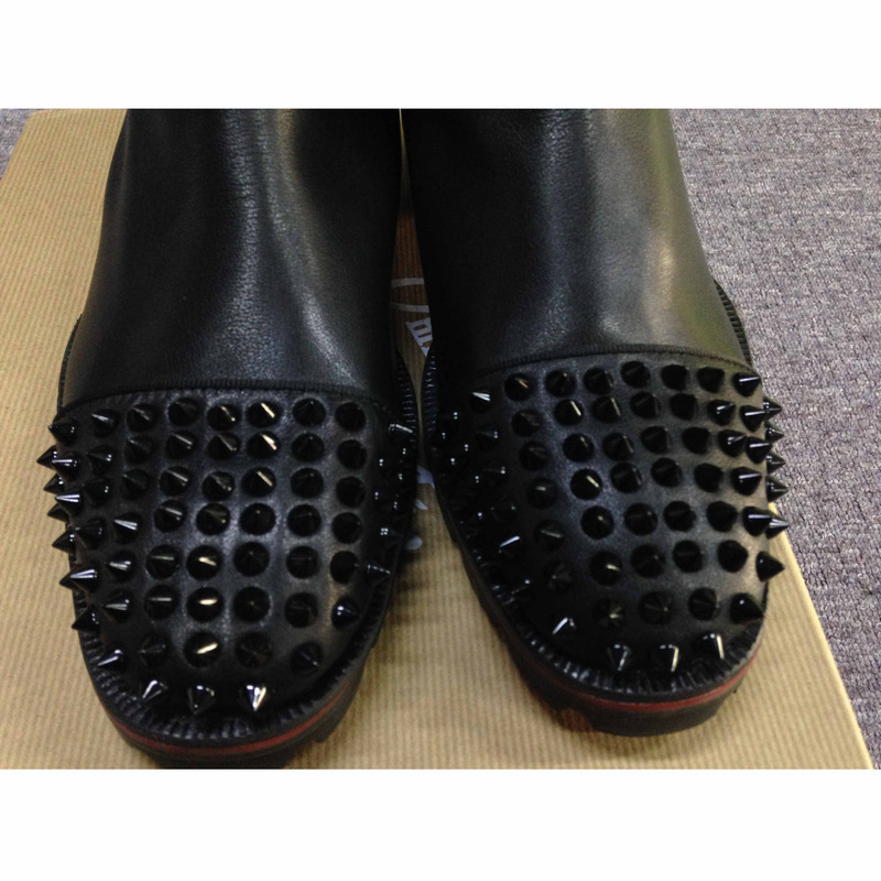 ch**an louboutin S*per perfect black spikes boot