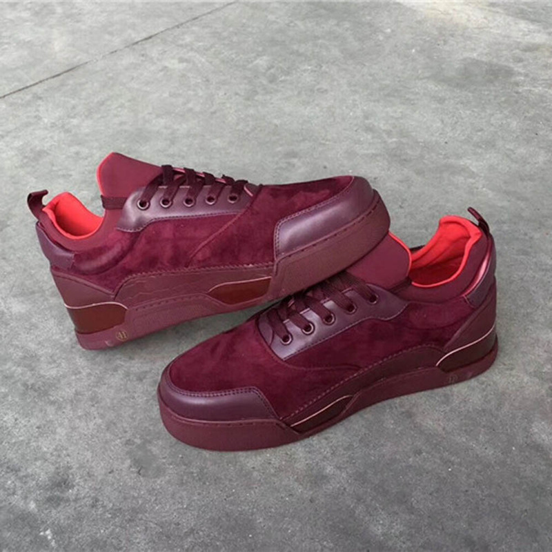 [made  to order] ch**an louboutin S*per perfect merlot aurelien flat sneakers