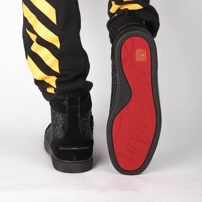 large stock!!! ch**an louboutin S*per perfect l**is strass black men