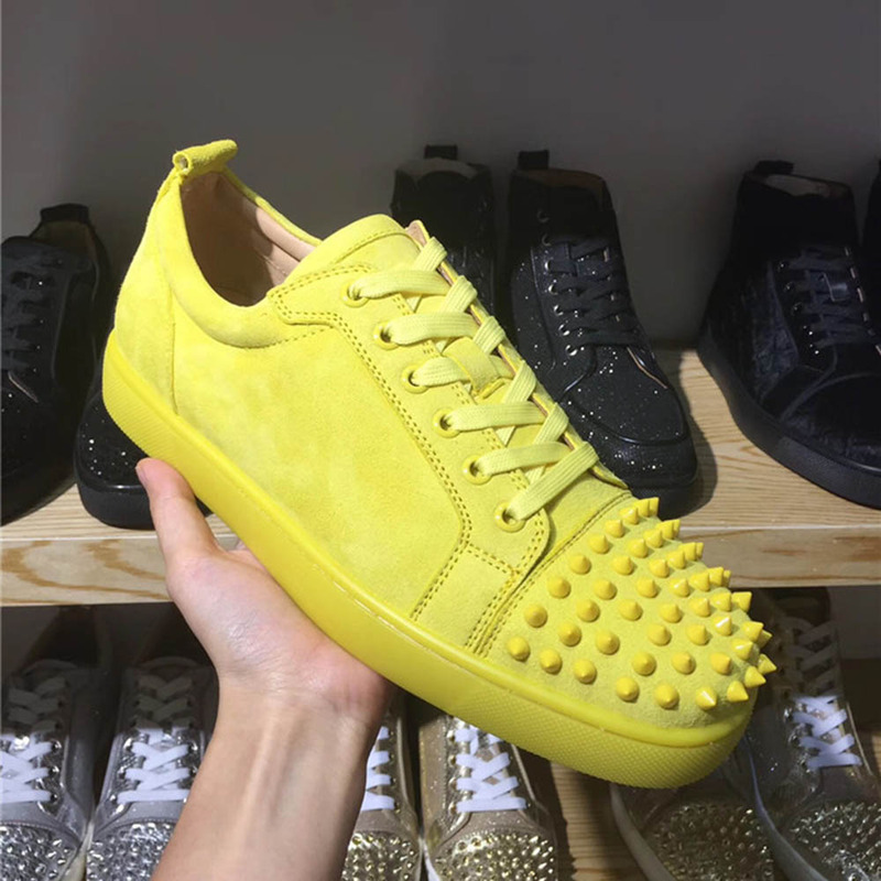 [made  to order] ch**an louboutin S*per perfect l**is yellow low top sneakers