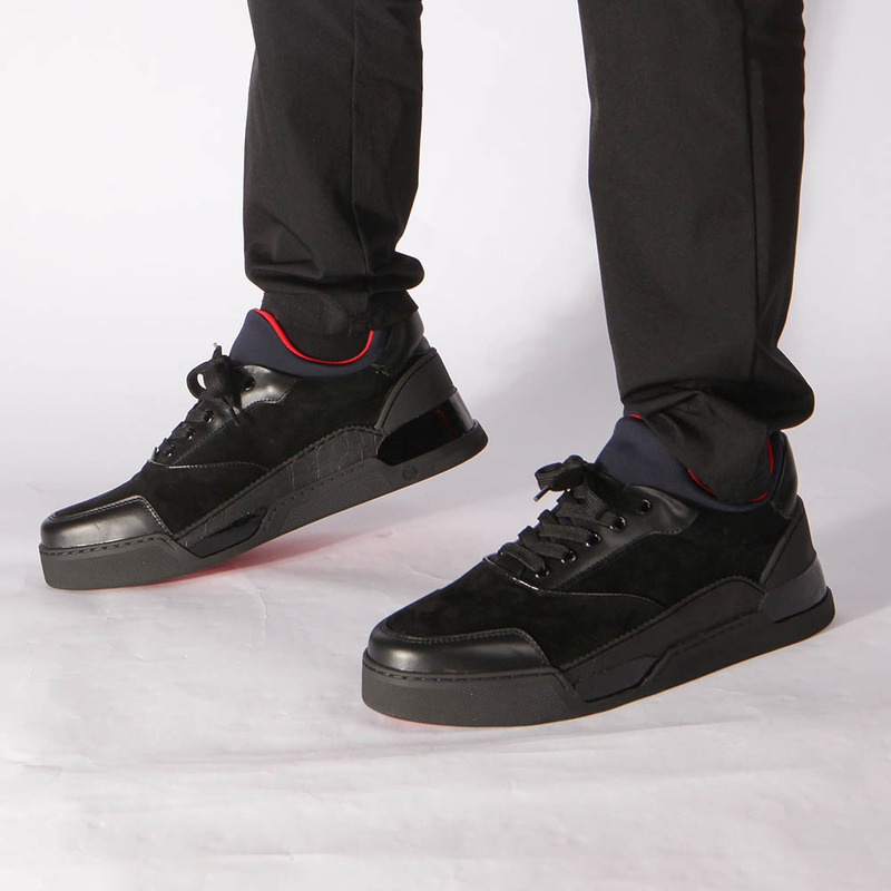 [made  to order] ch**an louboutin S*per perfect black aurelien flat sneakers