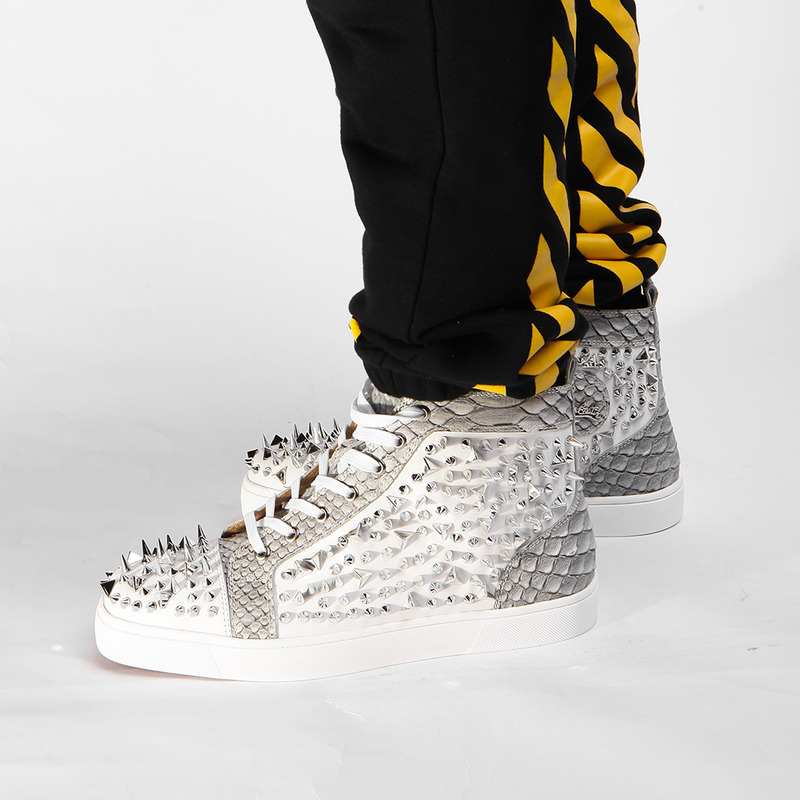 ch**an louboutin S*per perfect high top spikes sneaker made to order