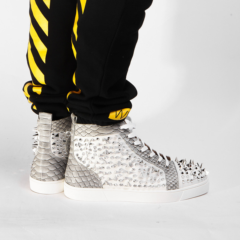 ch**an louboutin S*per perfect high top spikes sneaker made to order