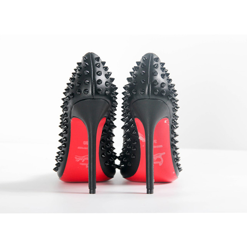 made to order!!! ch**an louboutin S*per perfect ch**an louboutin follies spikes black heel made to order