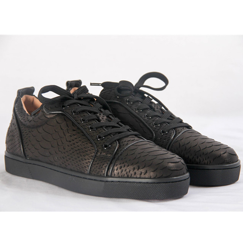 [made  to order] ch**an louboutin S*per perfect black snake low sneakers
