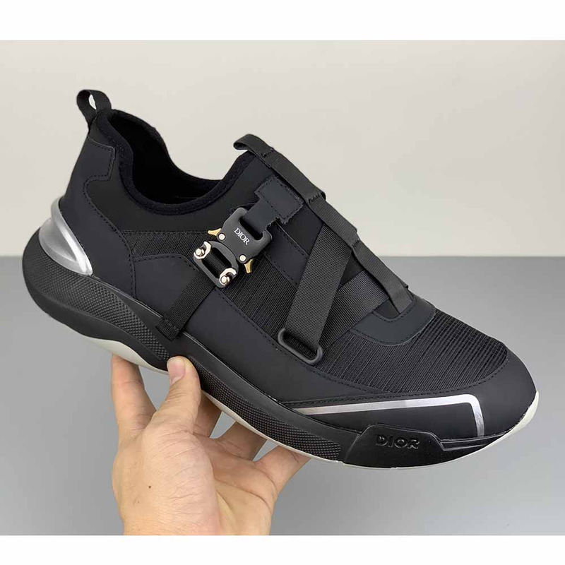 D*or "b24 runtek" sneaker in black technical canvas