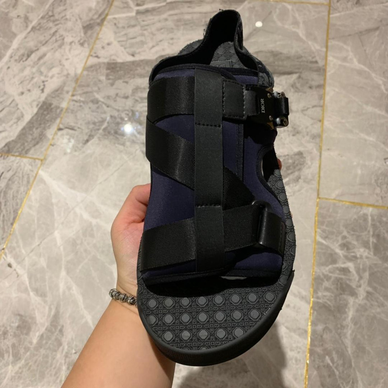 D*or black oblique neoprene sandals
