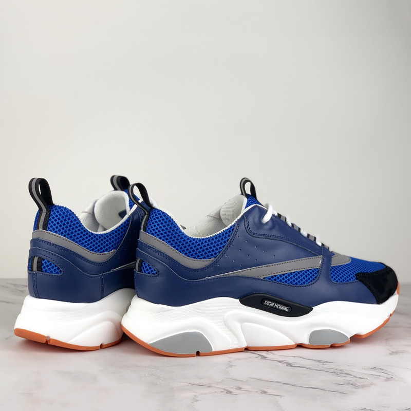D*or canvas and calfskin sneakers in blue