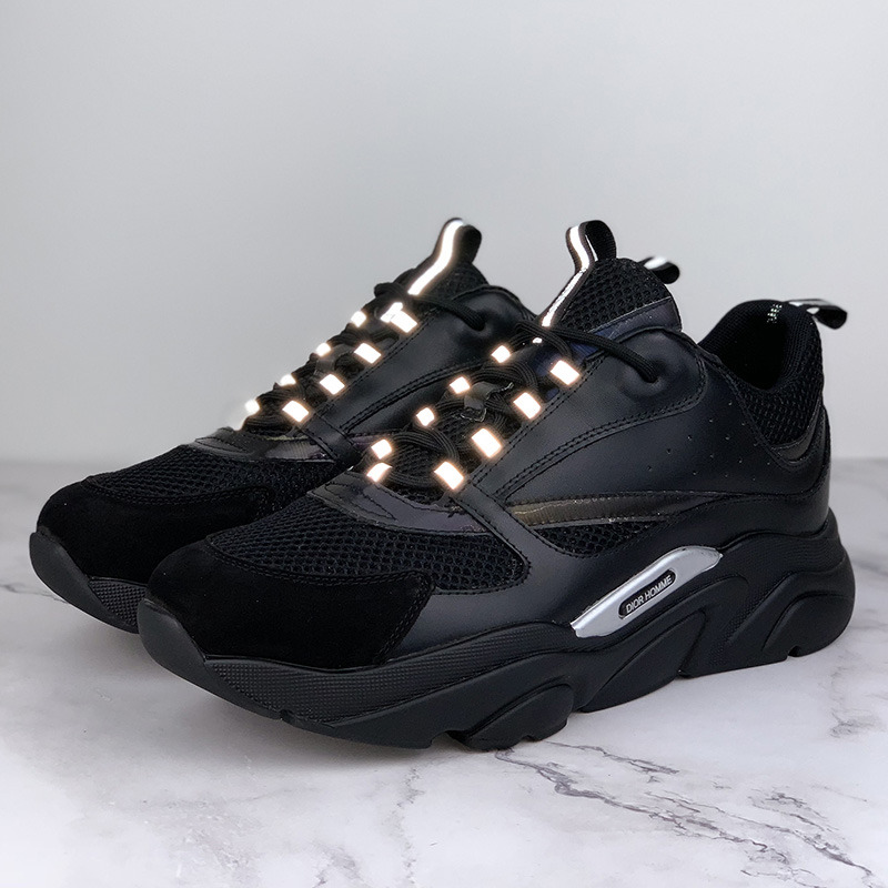 D*or "b22" sneaker in black knit and black calfskin