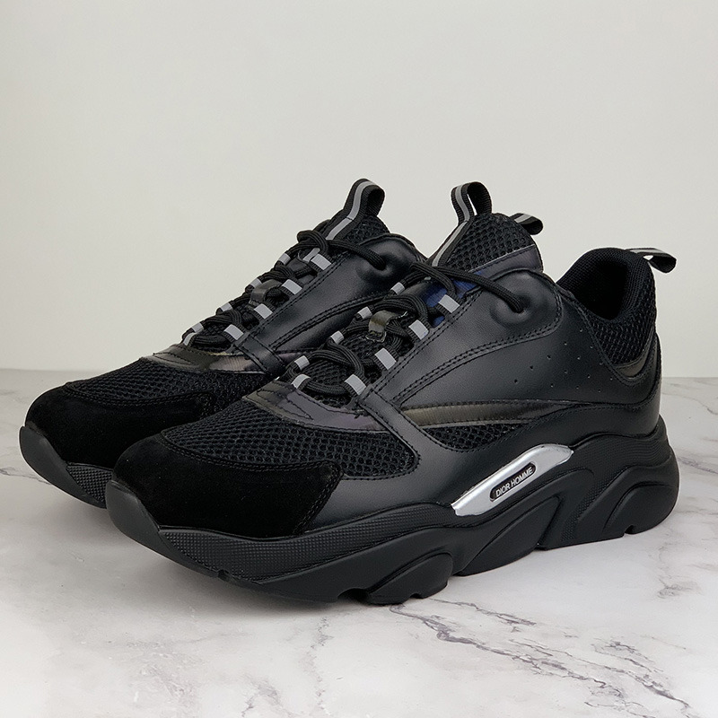 D*or "b22" sneaker in black knit and black calfskin