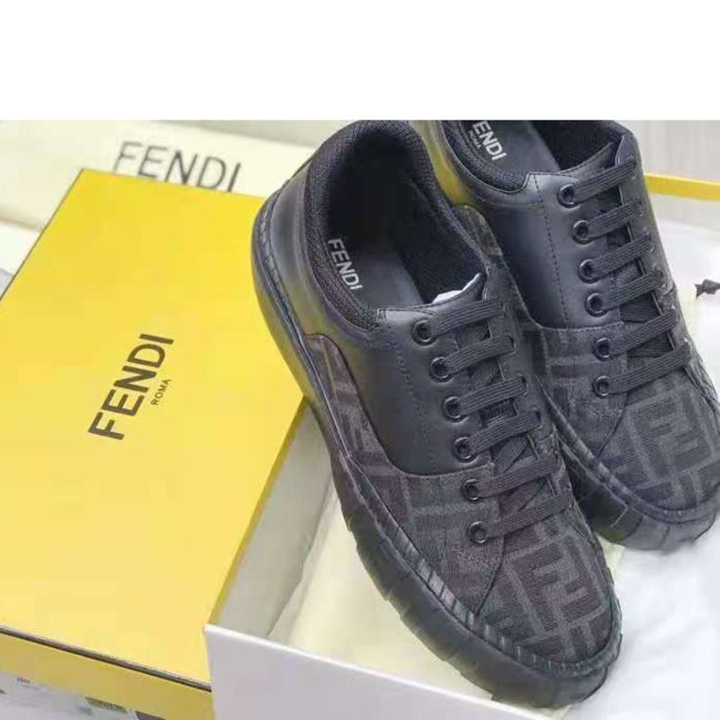 F**di black fabric low-tops sneaker