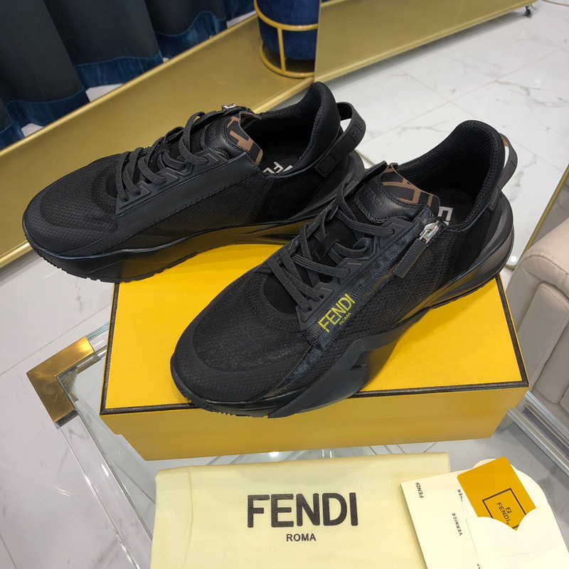 F**di black nylon low tops sneaker
