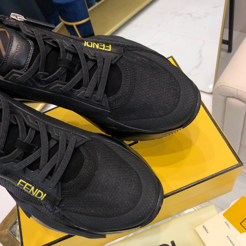 F**di black nylon low tops sneaker