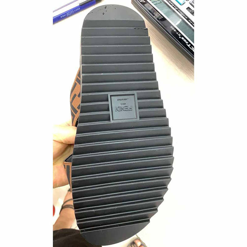 F**di printed crossed strap slides sandals