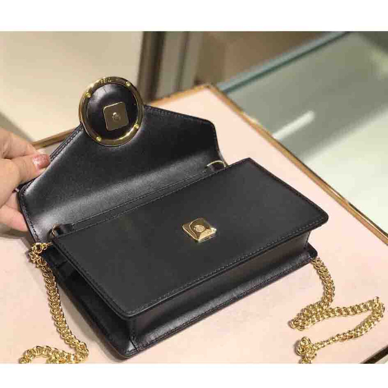 F**di black leather shoulderbag