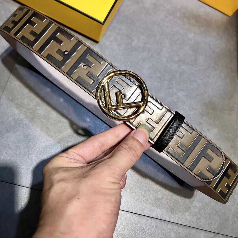 F**di brown leather belt